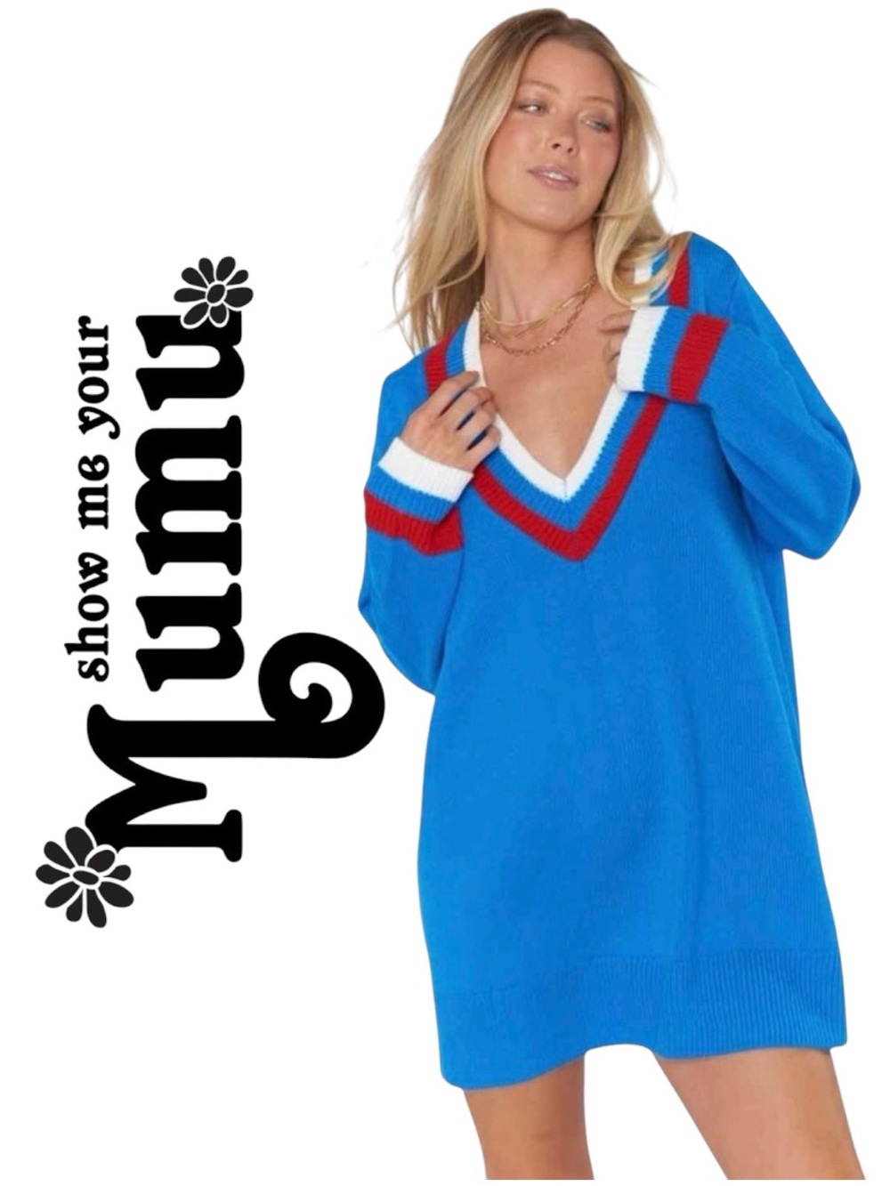 Show Me Your MuMu • NWT Hartford Varsity Stripe Sweater Mini Dress || XS